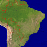 Brasilien Satellit + Grenzen 1999x2000